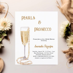 Pearls Prosecco bubbly Bridal Shower invitation
