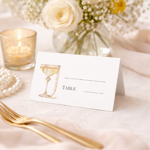 Pearls Prosecco Bubbly Lunch Bridal Shower Place Card