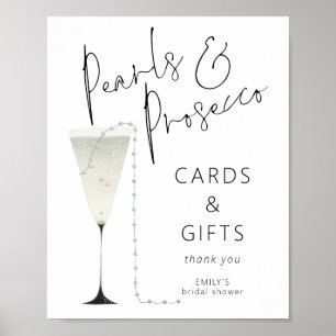 Pearls Prosecco Cards Gifts Bridal Shower  Poster