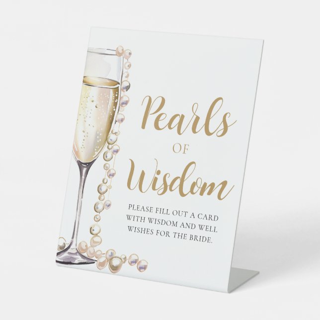 Pearls & Prosecco Champagne Pearls of Wisdom Sign (Front)