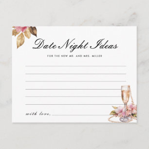 Pearls Prosecco Date Night Ideas Bridal Shower Enclosure Card