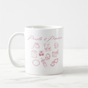Pearls & Prosecco Design Girly Pink Bachelorette Coffee Mug