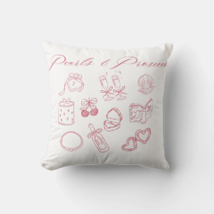 Pearls & Prosecco Design   Girly Pink Bachelorette Cushion