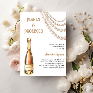 Pearls Prosecco elegant Bridal Shower Invitation