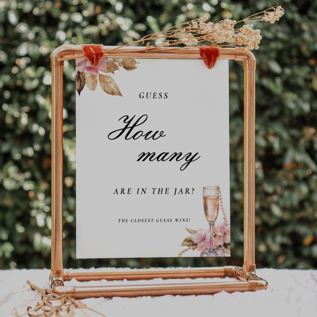 Pearls Prosecco Guess How Many Bridal Shower Sign (Creator Uploaded)