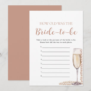 Pearls & Prosecco How Old Was the Bride-to-be Game Invitation