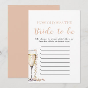 Pearls & Prosecco How Old Was the Bride-to-be Game Invitation