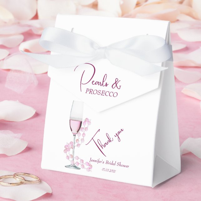 Pearls & Prosecco Modern Elegant Bridal Shower Favour Box (Wedding)