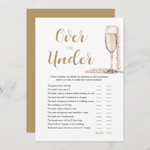 Pearls & Prosecco Over or Under Bridal Shower Game Invitation