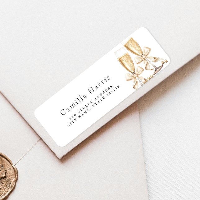 Pearls & Prosecco Return Address Label (Creator Uploaded)
