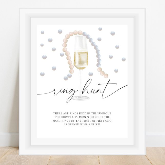 Pearls & Prosecco - ring hunt bridal shower game Poster (Creator Uploaded)