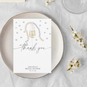 Pearls & Prosecco - thank you bridal shower Card