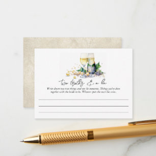 Pearls & Prosecco "Two Truths & a Lie" Bridal Game Enclosure Card