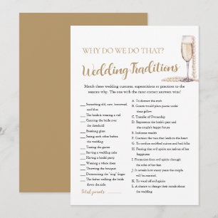 Pearls & Prosecco Wedding Traditions Bridal Game Invitation