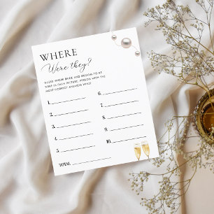 Pearls Prosecco Where Were They Bridal Shower Game