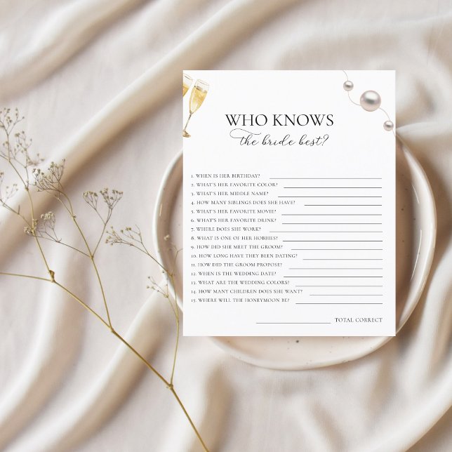 Pearls & Prosecco Who Knows the Bride Best Game (Creator Uploaded)