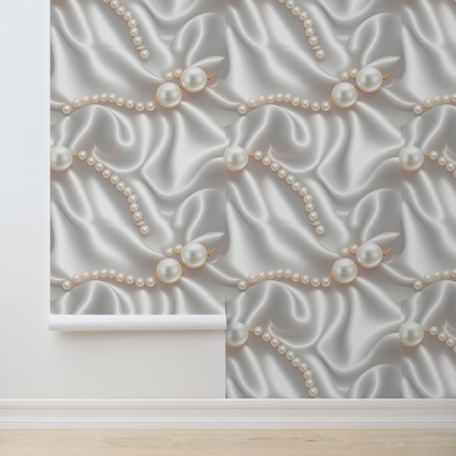 Pearls & Satin Wallpaper (Application)