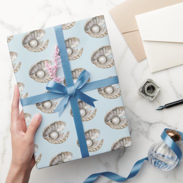 Pearls Shell Birthday  Wrapping Paper (Gifting)