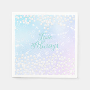 Pearls Shine Blue Pink Napkin