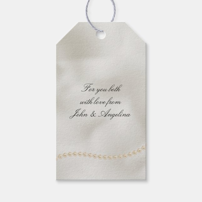 Pearls White Luxe  Gift Tags (Front)