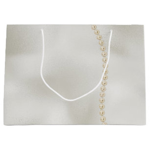Pearls White Luxe Large Gift Bag