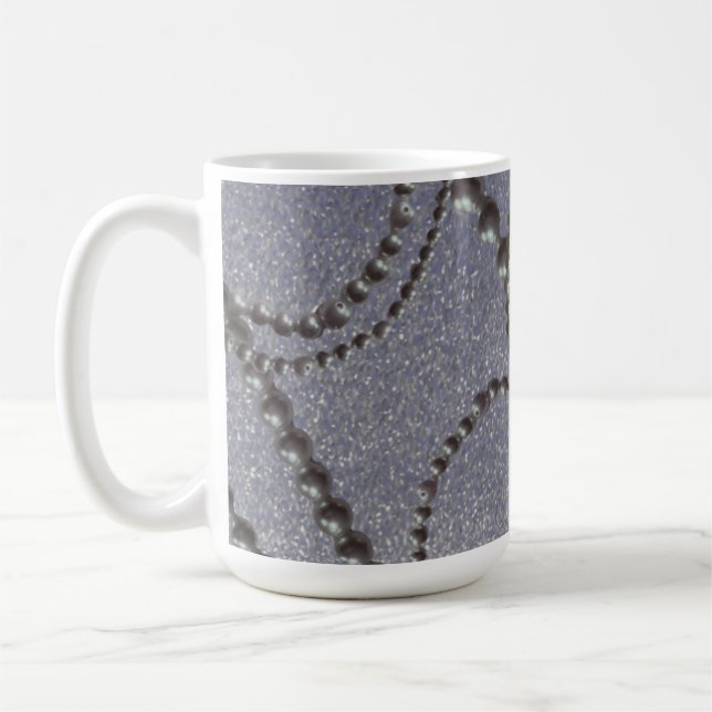 Pearls with Blue Metallic Fleck Coffee Mug (Left)
