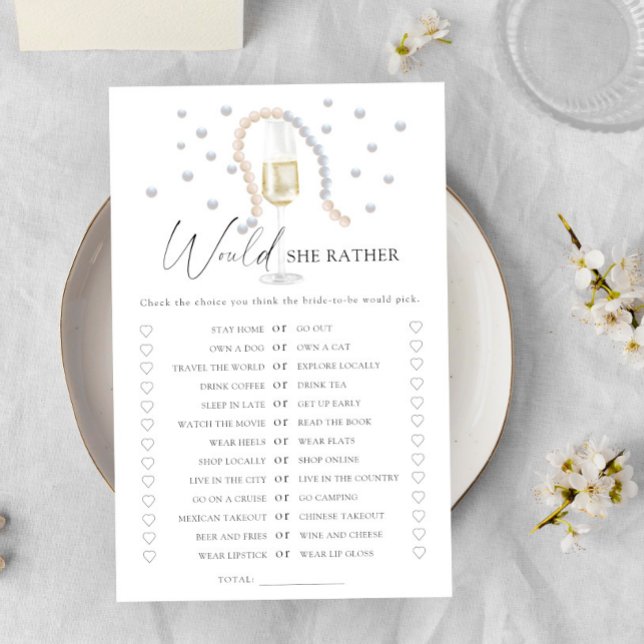 Pearls - Would she rather bridal shower game (Creator Uploaded)