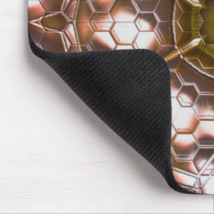 Pearly brown kaleidoscope of overlapping hexagons mouse pad