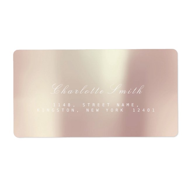 Pearly Champaign Pink Rose Gold Blush ADDRESS (Front)