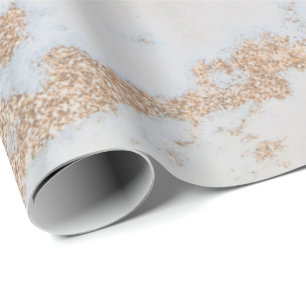 Pearly Ivory Gold Champagne Metallic Grey Marble Wrapping Paper