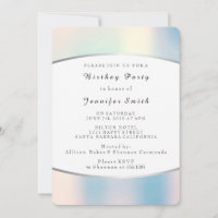 Pearly Opal Silver Pink Delicate Birthday Party