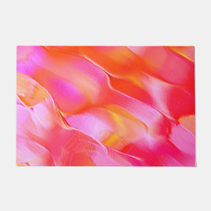 Pearly pink and orange polished rock  doormat