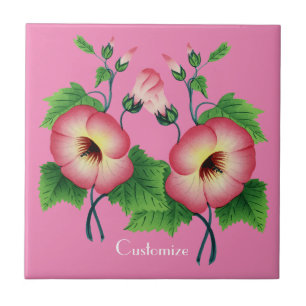 Pearly Pink Flowers Thunder_Cove Ceramic Tile