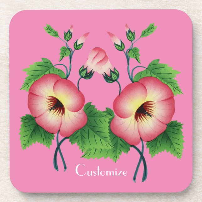 Pearly Pink Flowers Thunder_Cove Coaster (Front)