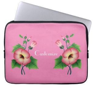 Pearly Pink Flowers Thunder_Cove Laptop Sleeve