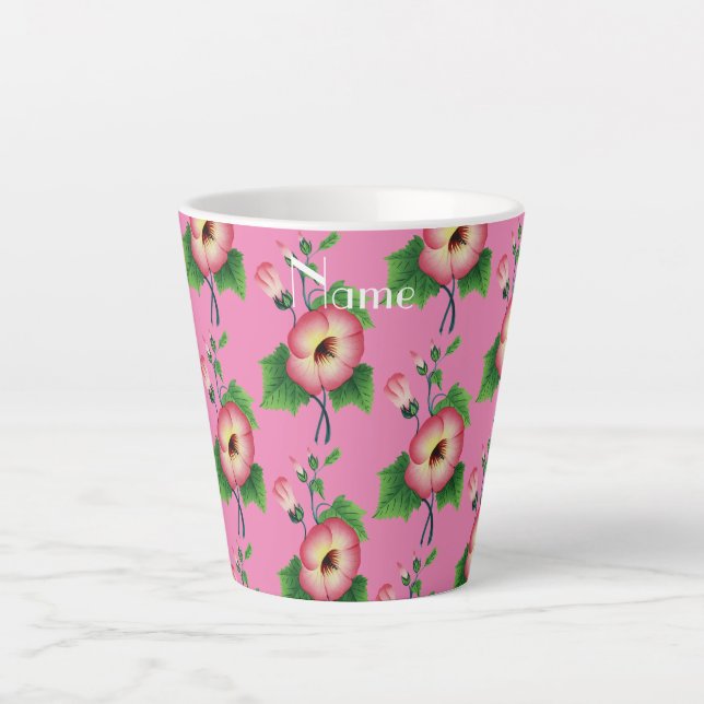 Pearly Pink Flowers Thunder_Cove Latte Mug (Front)