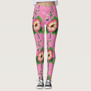 Pearly Pink Flowers Thunder_Cove Leggings