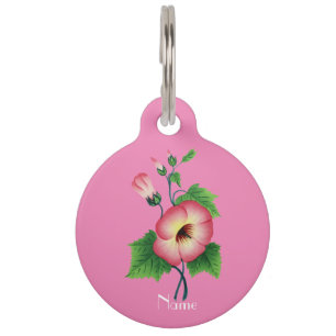 Pearly Pink Flowers Thunder_Cove  Pet Tag