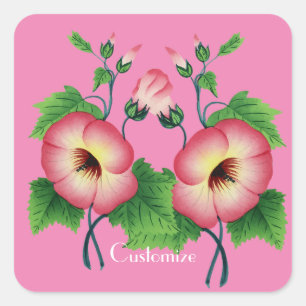 Pearly Pink Flowers Thunder_Cove Square Sticker