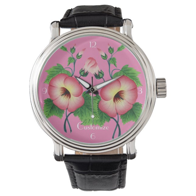 Pearly Pink Flowers Thunder_Cove  Watch (Front)