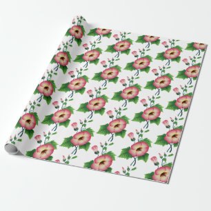 Pearly Pink Flowers Thunder_Cove Wrapping Paper