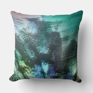 Pearly rock texture in blue cyan to silvery grey cushion
