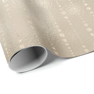 Pearly Titanium Ivory Drops Glass Shiny Glam Wrapping Paper
