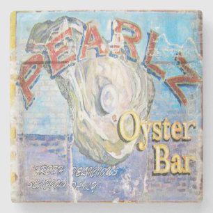 Pearlz Oyster Bar Charleston, SC. Marble Coaster