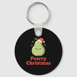 Pearry Christmas Cute Kawaii Pear Holiday Pun Idea Key Ring