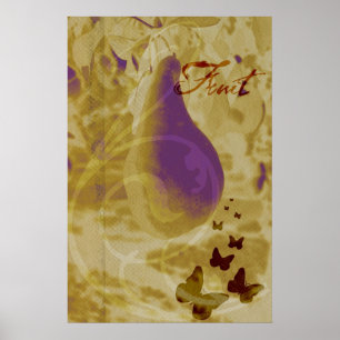 Pears and Butterflies Poster