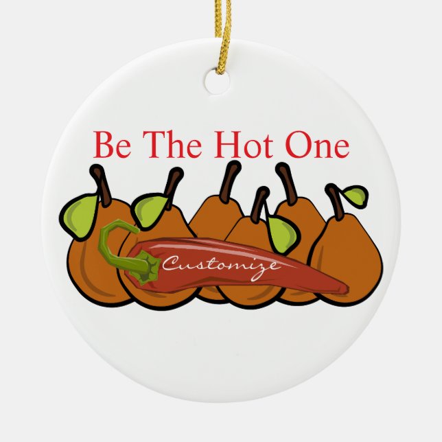 Pears and Hot Chilli Thunder_Cove Ceramic Ornament (Front)