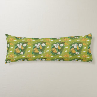 Pears and white flowers body cushion