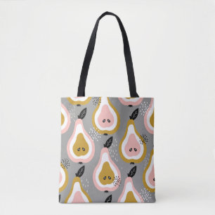 Pears background. Hand drawn illustration. Seamles Tote Bag