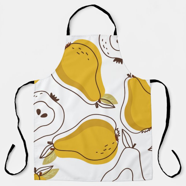 Pears background. Hand drawn overlapping backdrop. Apron (Front)